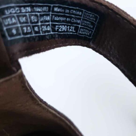 UGG Australia Brown Suede Wedges Lauri US 9 Festival Boho Platform Open Toe Shoe - Picture 8 of 9